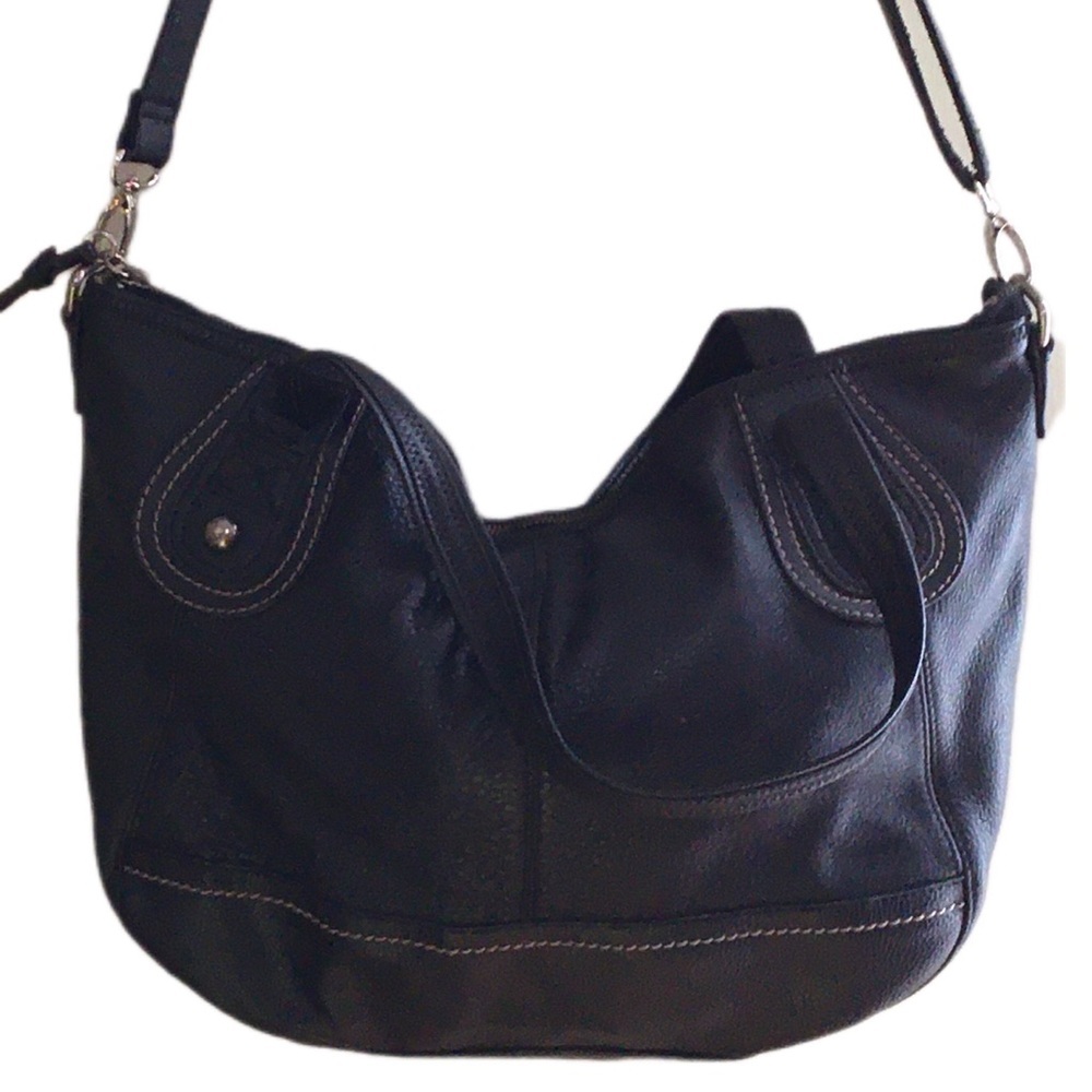 Elegant Black Leather Women's Bag The Sak